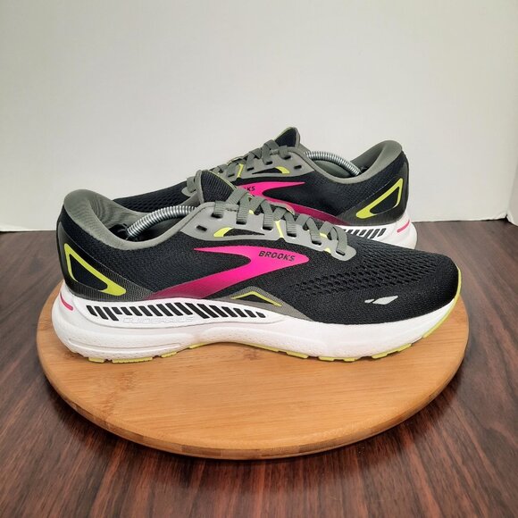 Brooks Adrenaline GTS 23 Womens Size 9.5 Shoes Black Pink White Running Sneakers - Picture 5 of 10